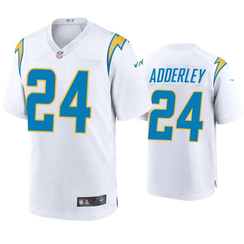 Men Los Angeles Chargers 24 Nasir Adderley Nike White Game NFL Jersey